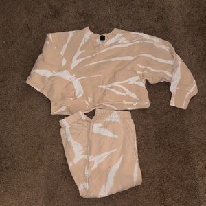 Wild Fable Tan and White Patterned Jogger Set